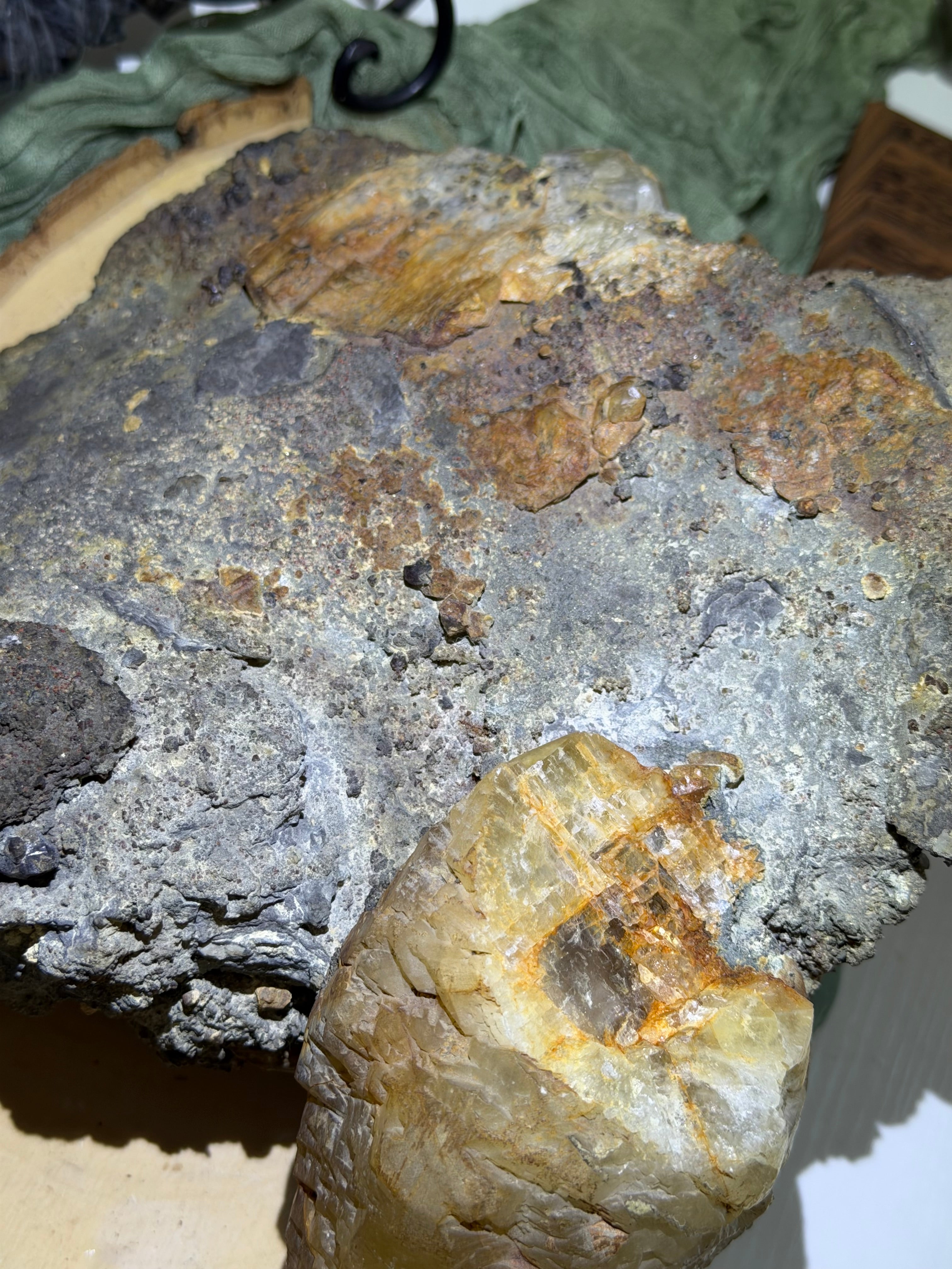 Raw Calcite on Pyrite Matrix