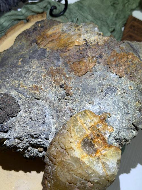 Raw Calcite on Pyrite Matrix