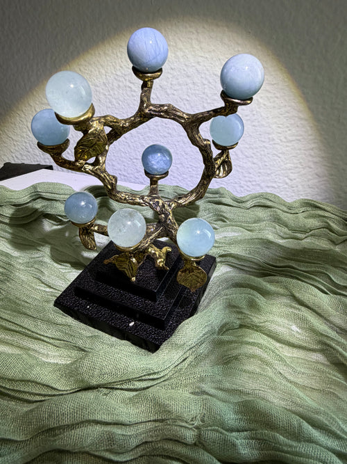 Aquamarine mini sphere tree